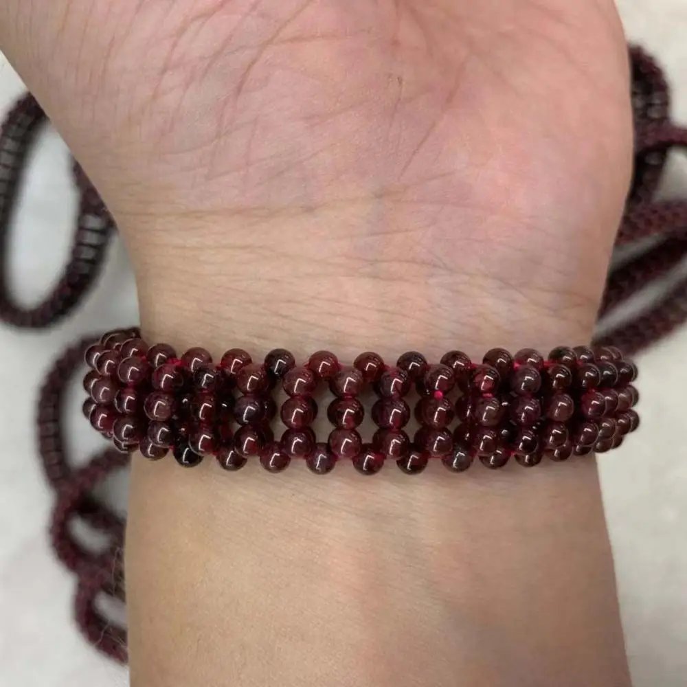 red garnet stone bracelet natural gemstone jewelry bracelet DIY bracelet  for woman wholesale !