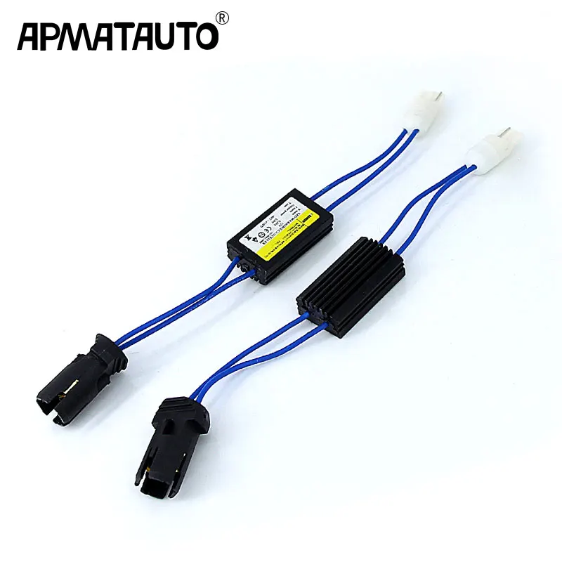 Apmatauto 2x T10 Canbus Cable 12V LED Warning Canceller Decoder 501 T10 W5W 192 168 Car Lights NO Error Canbus OCB Load Resistor