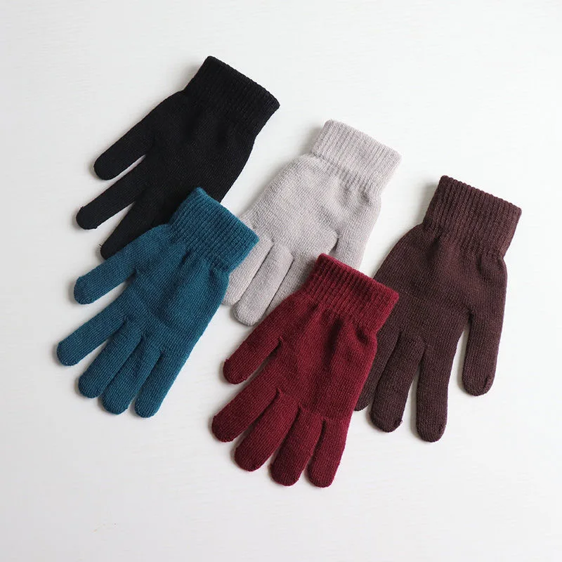 

Gloves For women Winter Korean version lovely with velvet and thick warm five-finger gloves for men outdoor cycling gloves sprin