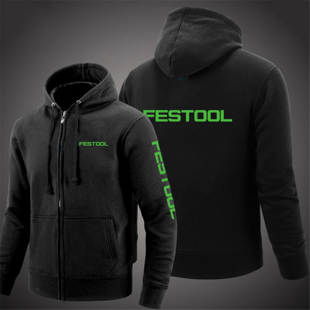 Festool Tools Printing Mens Hoodies 2021 Spring And Autumn Coat Solid Color Zipper Fashion Pullover Sweatshirts Harajuku Top