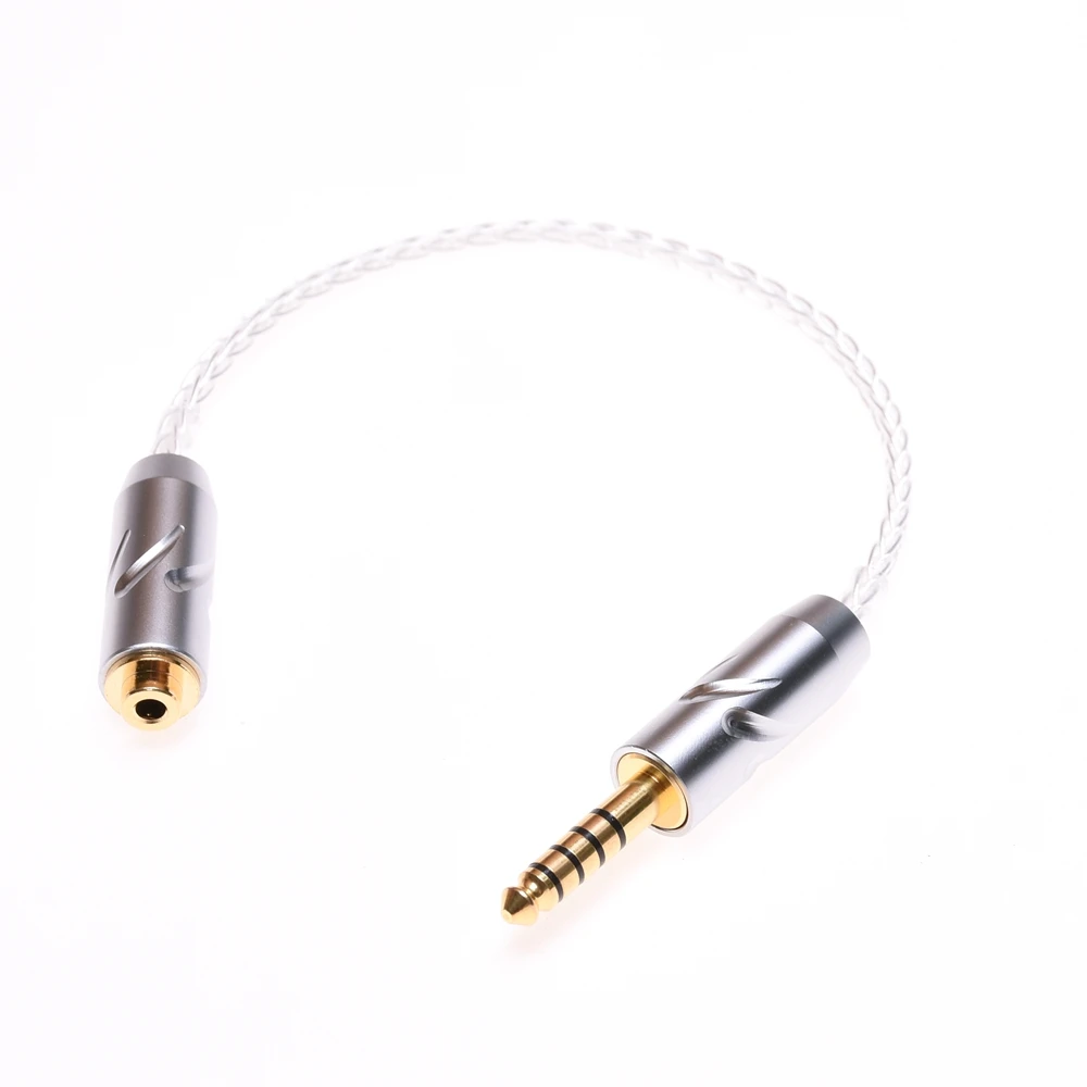 Silver Plated Cable 4.4mm Male to 2.5mm Female TRRS Audio Adapter Compatible for Sony NW-WM1Z 1A MDR-Z1R TA-ZH1ES PHA-2