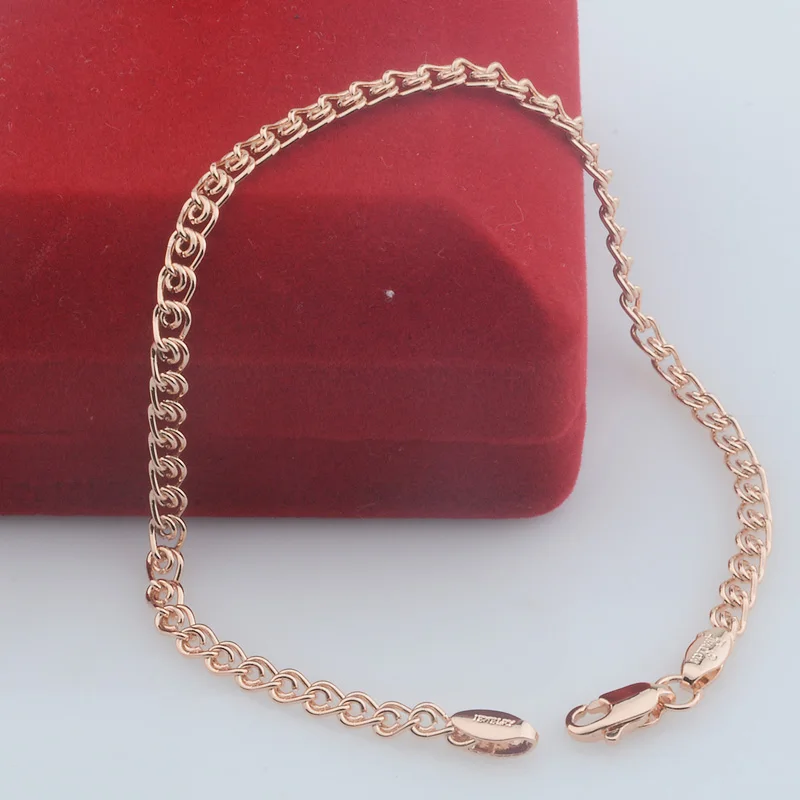 Fashion Jewelry  17cm-23cm Men Womens 585 Gold Color Chain Weaving Curb Snail Bracelet