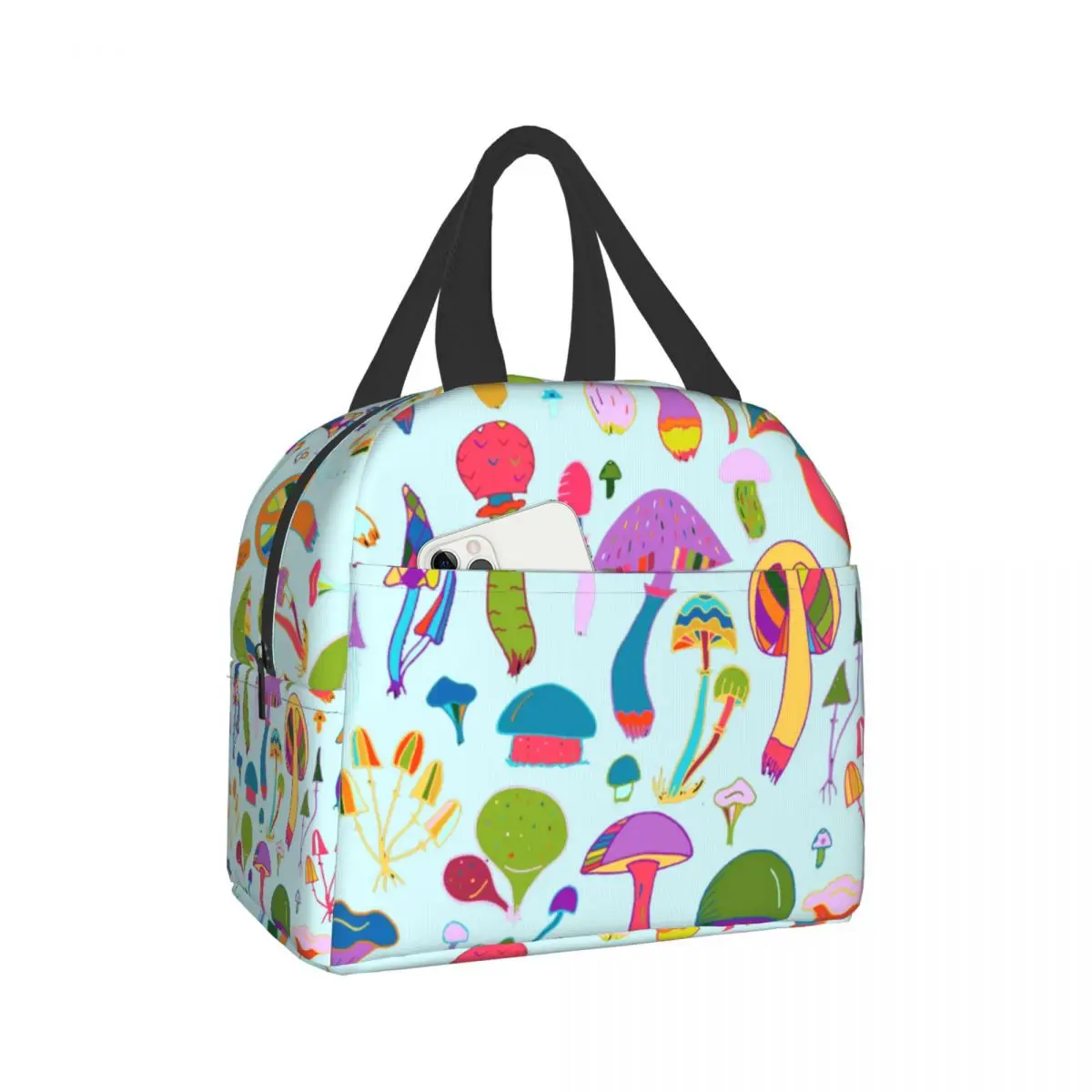 

NOISYDESIGNS Travel Bag Insulated Lunch Bags Cute Mushrooms Women Food Case Cooler Warm Bento Box for Kids Lunch Box for School