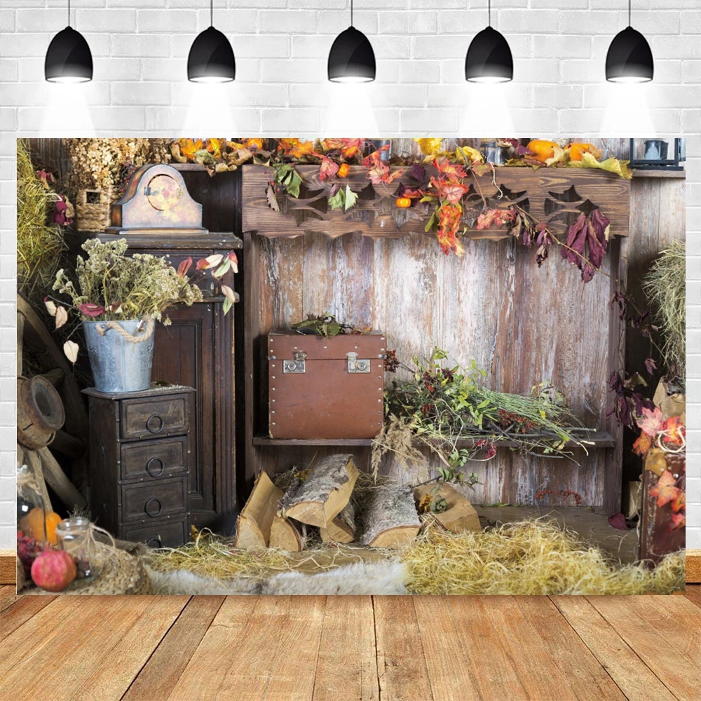 

Autumn Farm Barn Hay Scene Newborn Baby Portrait Backdrop Vinyl Photography Background For Photo Studio Photophone Photozone