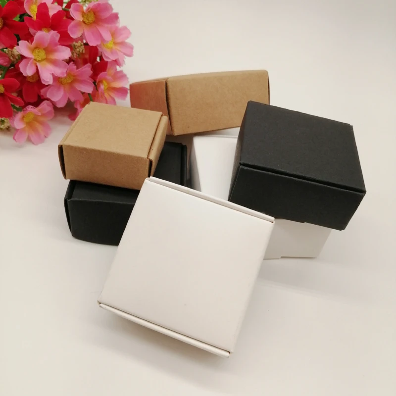 10pcs Black/White/Kraft Paper Box for Gifts Box Jewlery Display Storage Watch Earring Packaging Box Wedding Cake Paper Gift Box