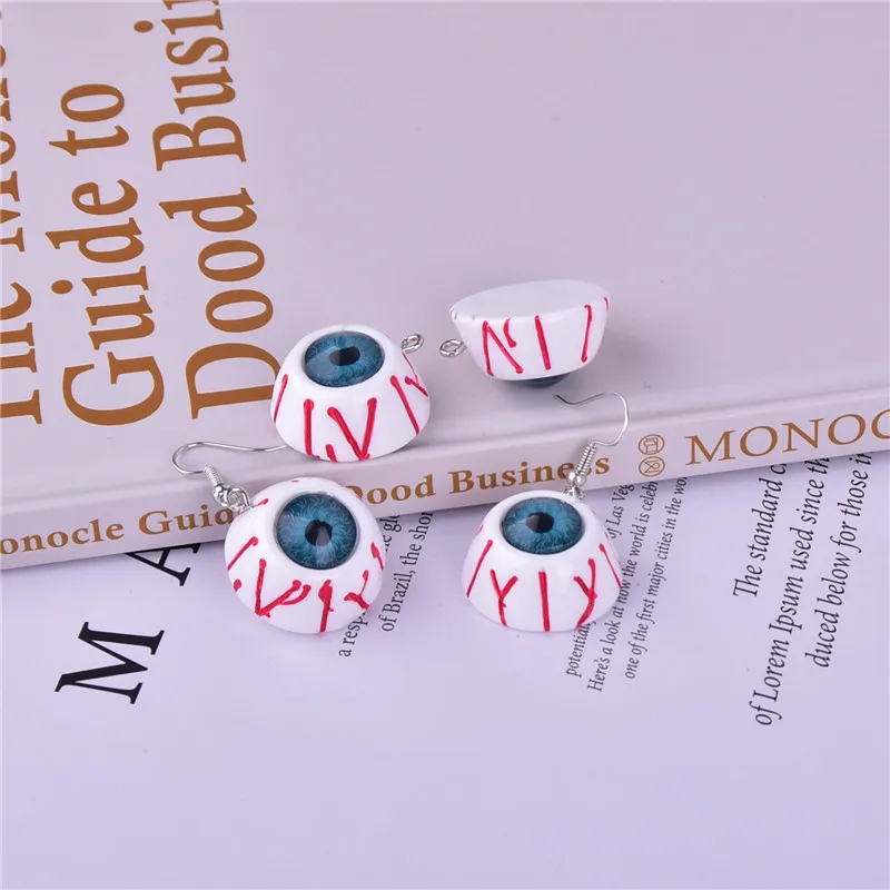 6pcs/pack Halloween Blood Evil Eye Resin Charms Pendant  for DIY Earring  Keychain Jewelry Making