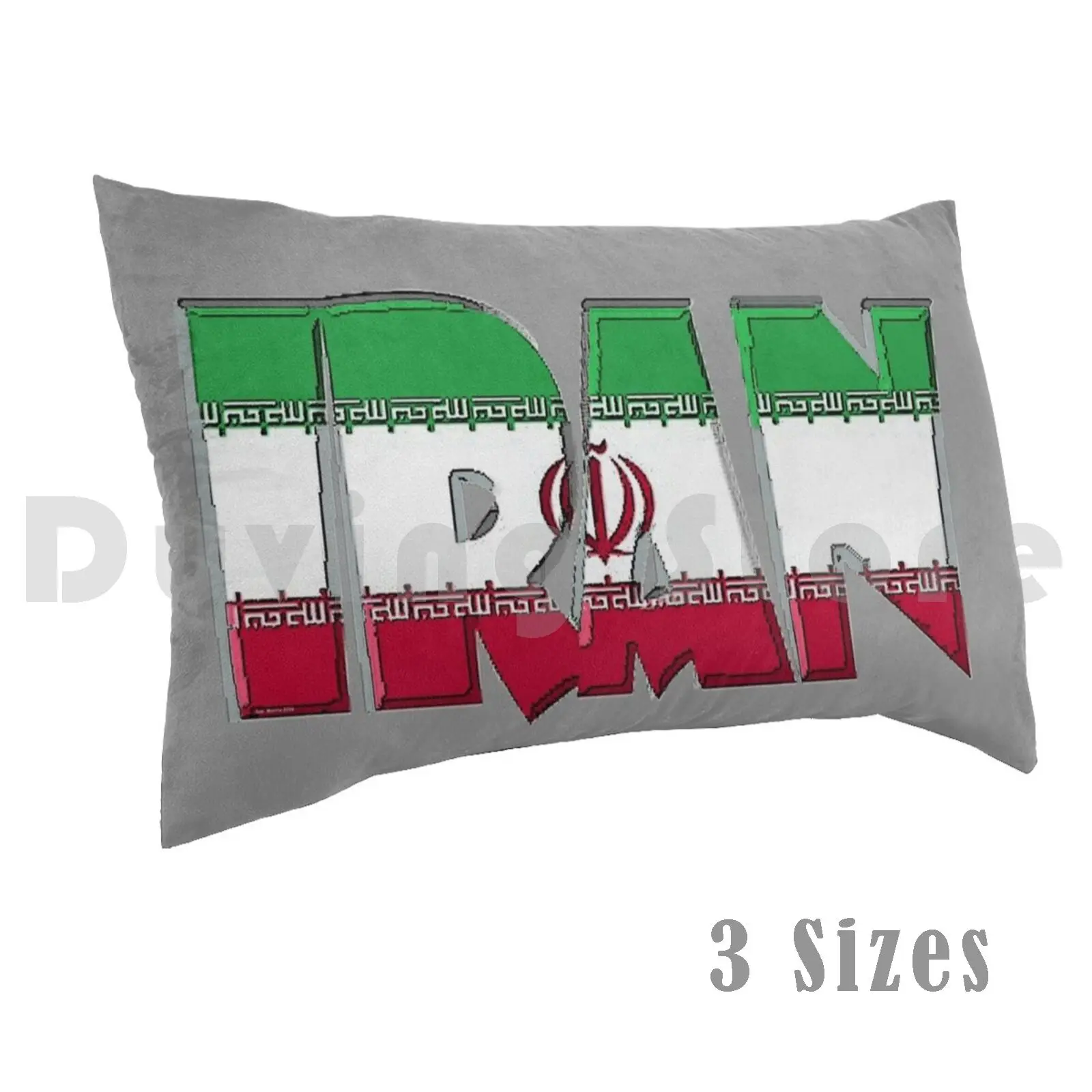 Iran Font With Iranian Flag Pillow Case Printed 50x75 Iran Iranian Pakistan Iraq Turkey Israel