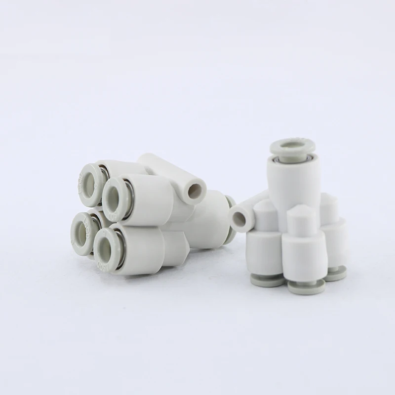 SMC type white KQ2UD06-08 / 04-00 reducing diameter equal diameter five-way pneumatic air pipe joint KQ2UD04-06