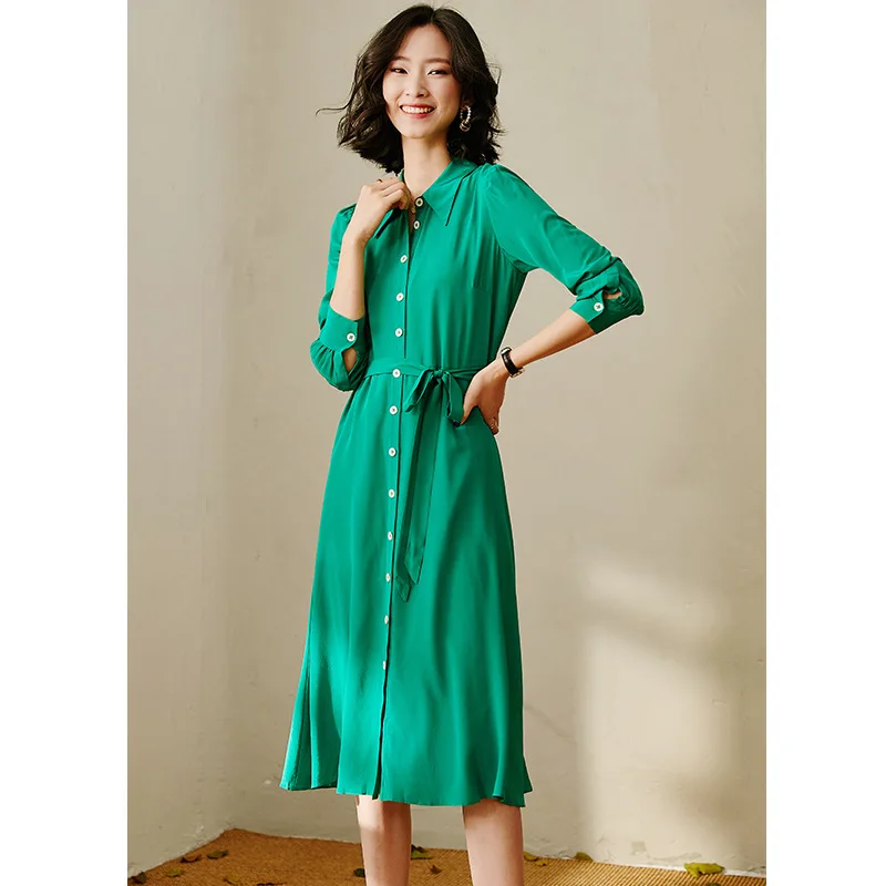 Silk Boollili Real Dress Women Summer Dress Korean Office Lady Beach Dress Elegant Party Dresses Woman Vestidos Ropa Mujer