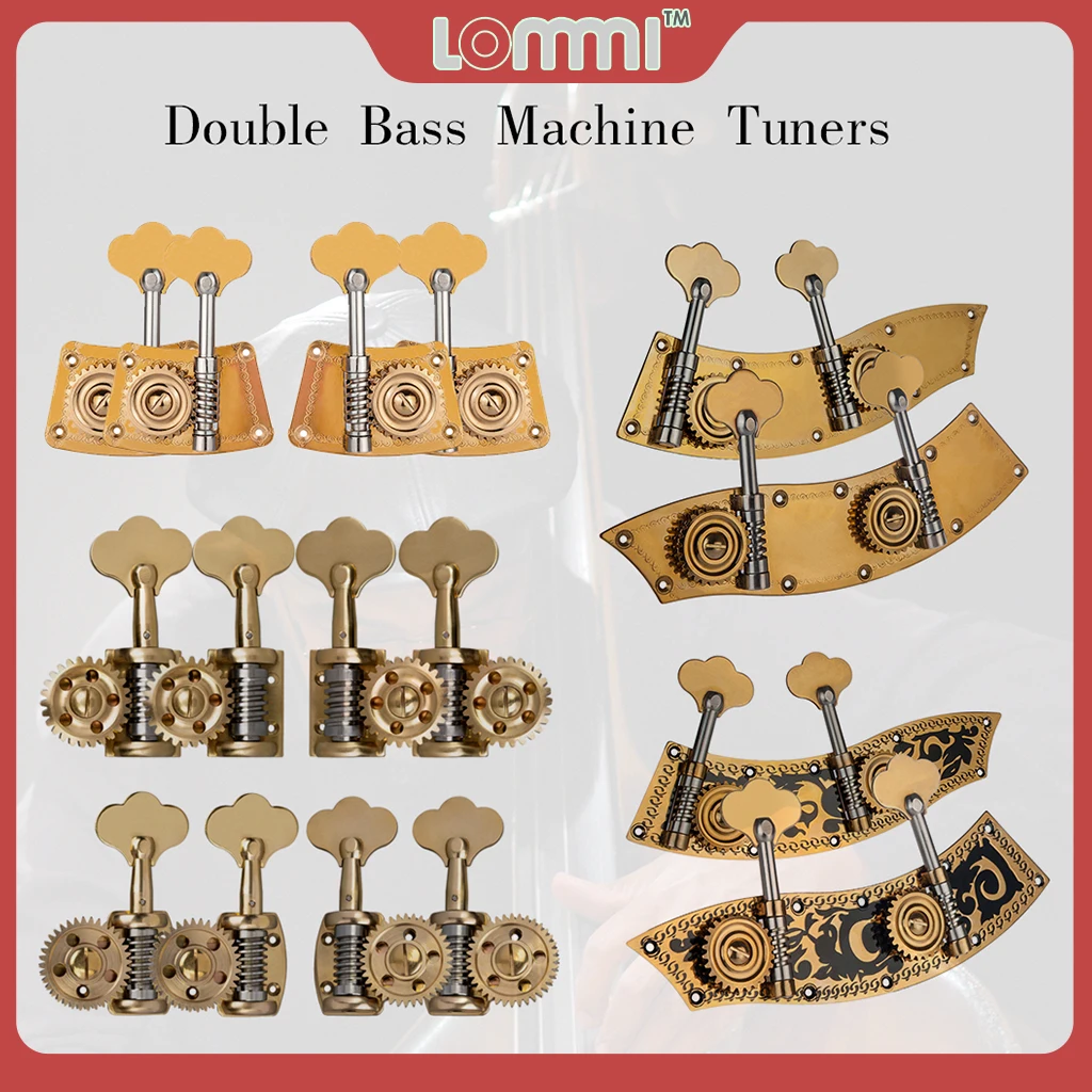 

LOMMI Open Gear Machine Heads Tuners Tuning Pegs 2 Left 2 Right Compatible With 4 Strings Precison Jazz Bass Guitar