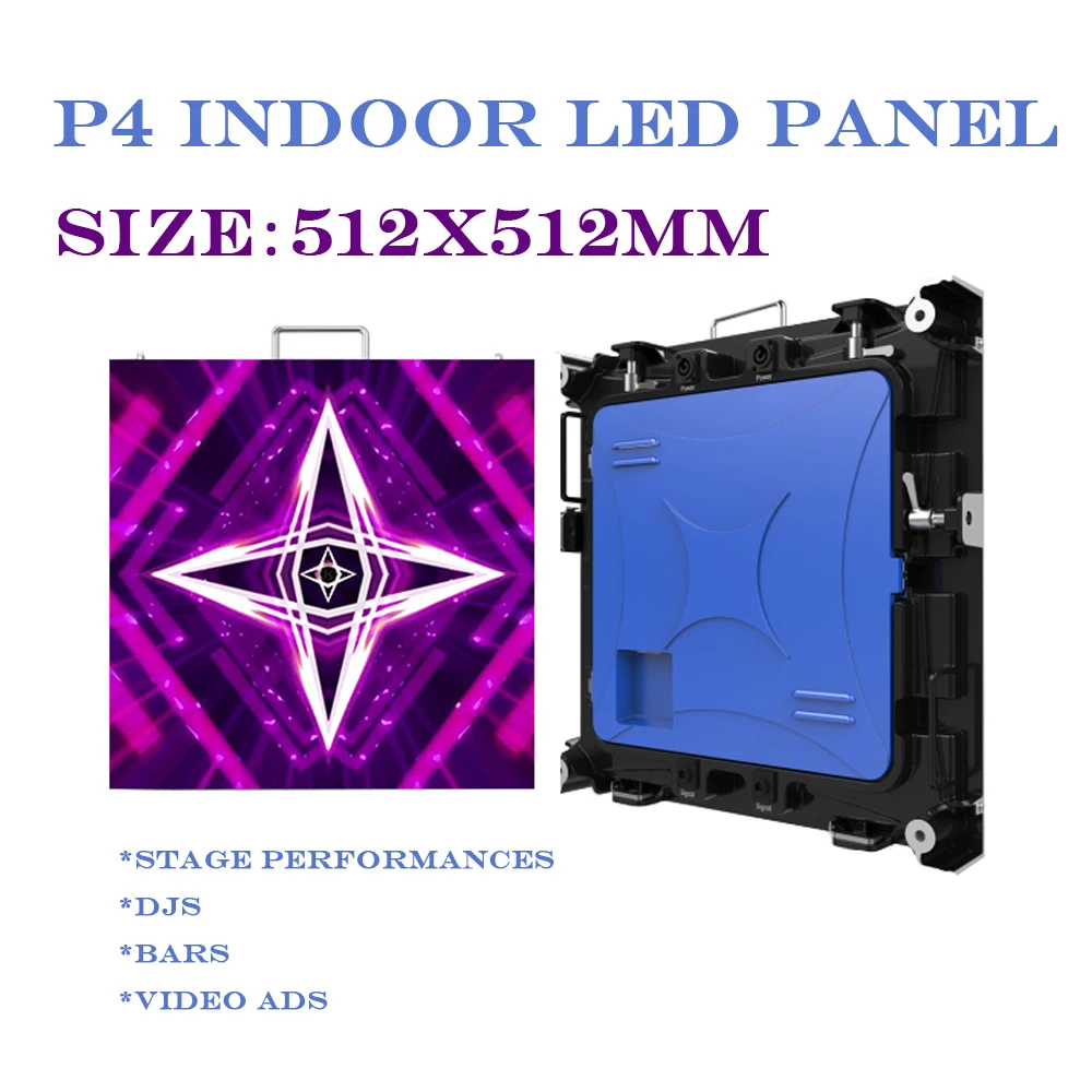 

Indoor Led Display P4 Led Panels 512x512mm Full Color Led Video Wall TV Screen HD Stage Display Rental Cabinet For Sell