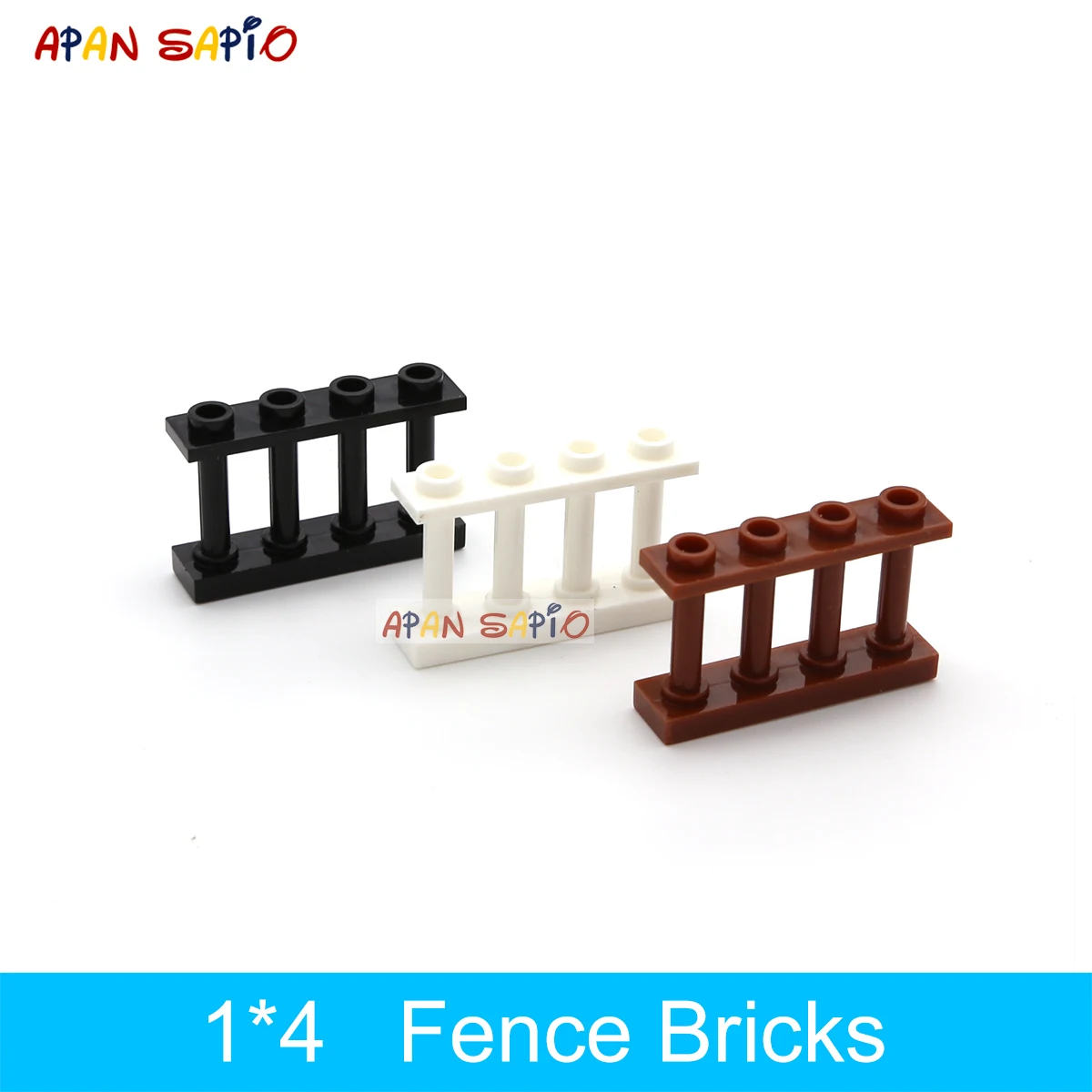 20pcs DIY Building Blocks 1x4 Railing Thick Figure Bricks Educational Creative Toys for Children Size Compatible With 15332