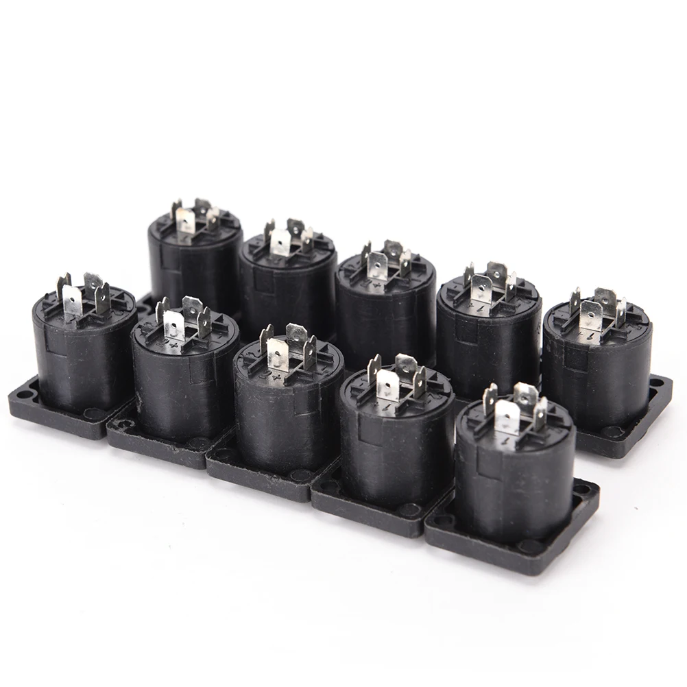 10pcs/lot 4 Pin Speakon Female Jack Socket Connector Audio Loudspeaker Amplifier Converter for PA Amplifier Cable