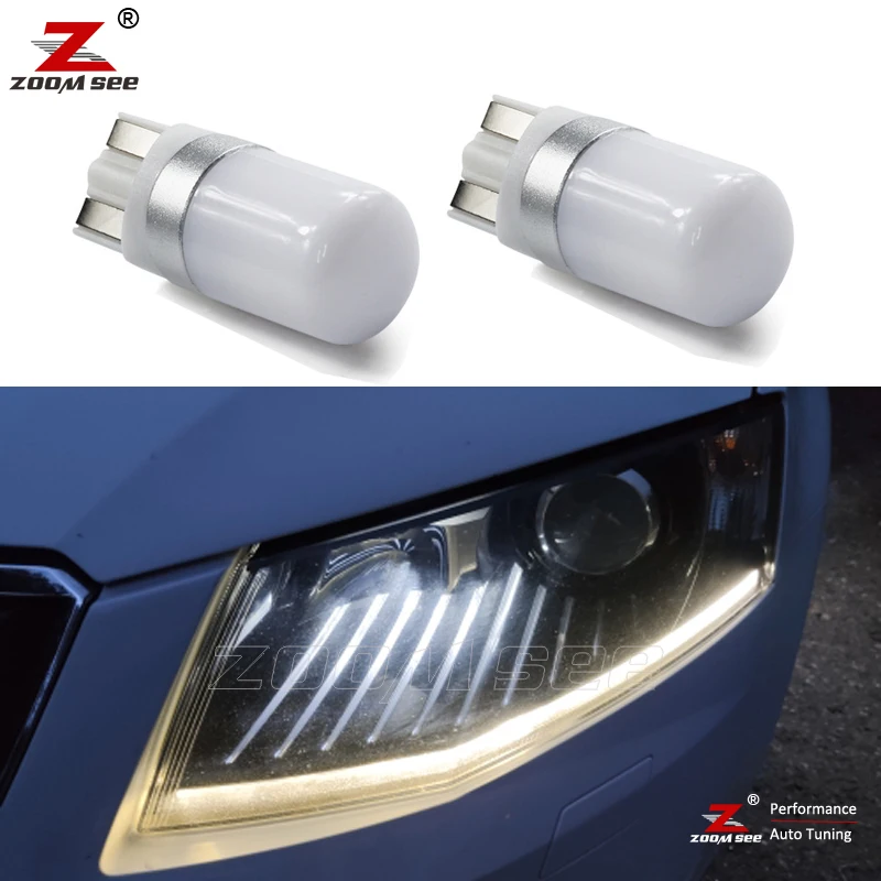 2 szt. Canbus biała dioda LED pozycja parkowania żarówka boczna dla Skoda Octavia 3 MK3 A7 z reflektorem ksenonowym (2013-2016)