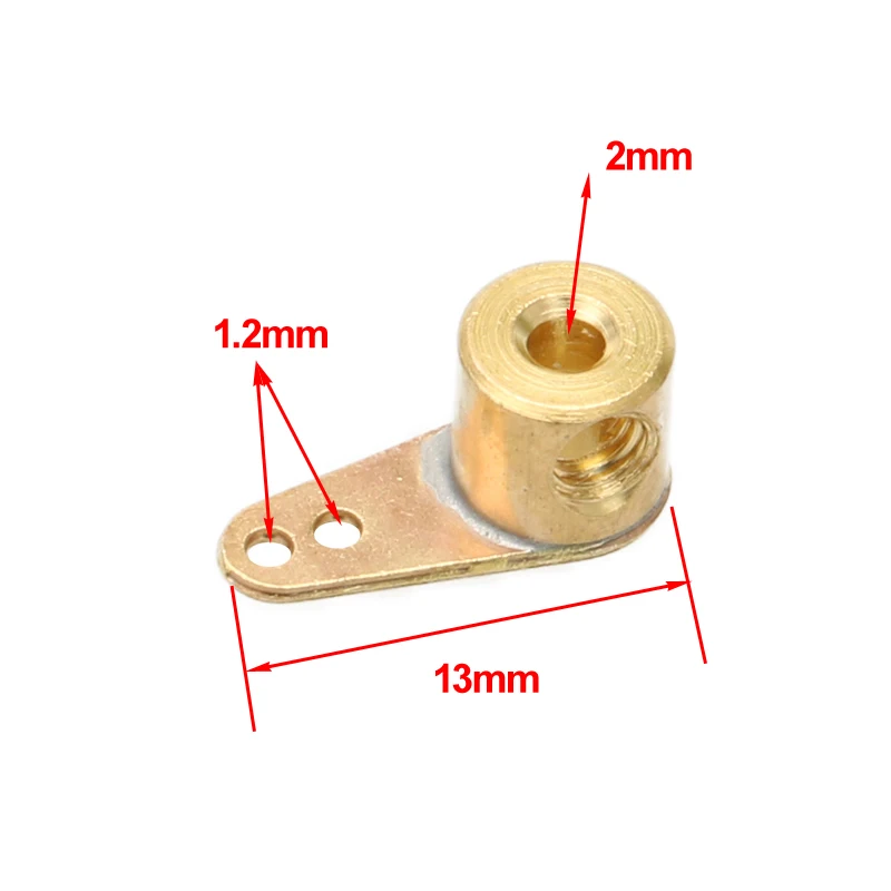 2PCS Hole Dia. 2MM Metal Rudder Arm Brass 1.2mm Hole Steering-arm Servo Horn Link Rod Rocker for DIY RC Model XF308 Class Boat