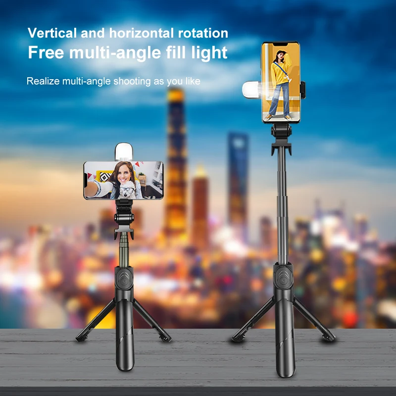5 в 1 беспроводная Bluetooth селфи-Палка с заполсветильник ручной монопод с затвором складной штатив для мобильного телефона подарок для девушки