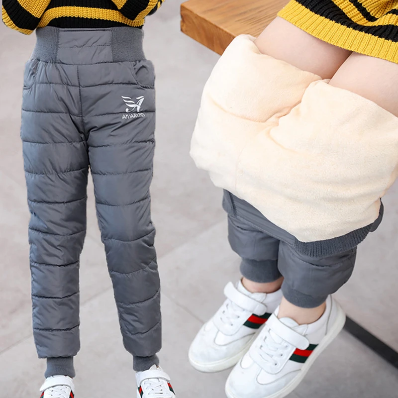 Kids Winter Fashion Girls Boys Warm Down Pants Children High Quality Down Pants Teens Down Trousers Kids Ski Down Padded Pants