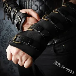 Adult Medieval Battle Warrior Larp Knight Arm Wrist Bandage Leather Armor Bracer Rivet Steampunk Archer Gauntlet Costume For Men