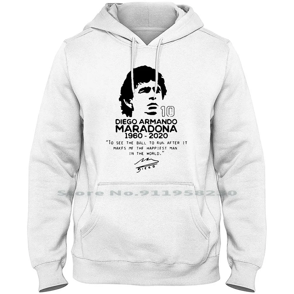 Diego Armando Maradona 10 Hoodie Sweater Big Size Cotton Argentina Football Popular Sport Diego Port Logo Ball Hot God Ara Ego