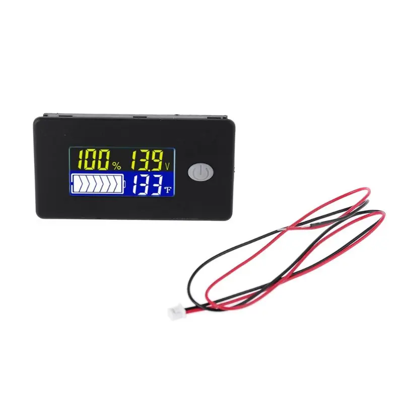 Indicatore di capacità della batteria al piombo agli ioni di litio Lifepo4 12V 24V 36V 48V 60V 72 Display LCD voltmetro misuratore di temperatura Tester JS-C35
