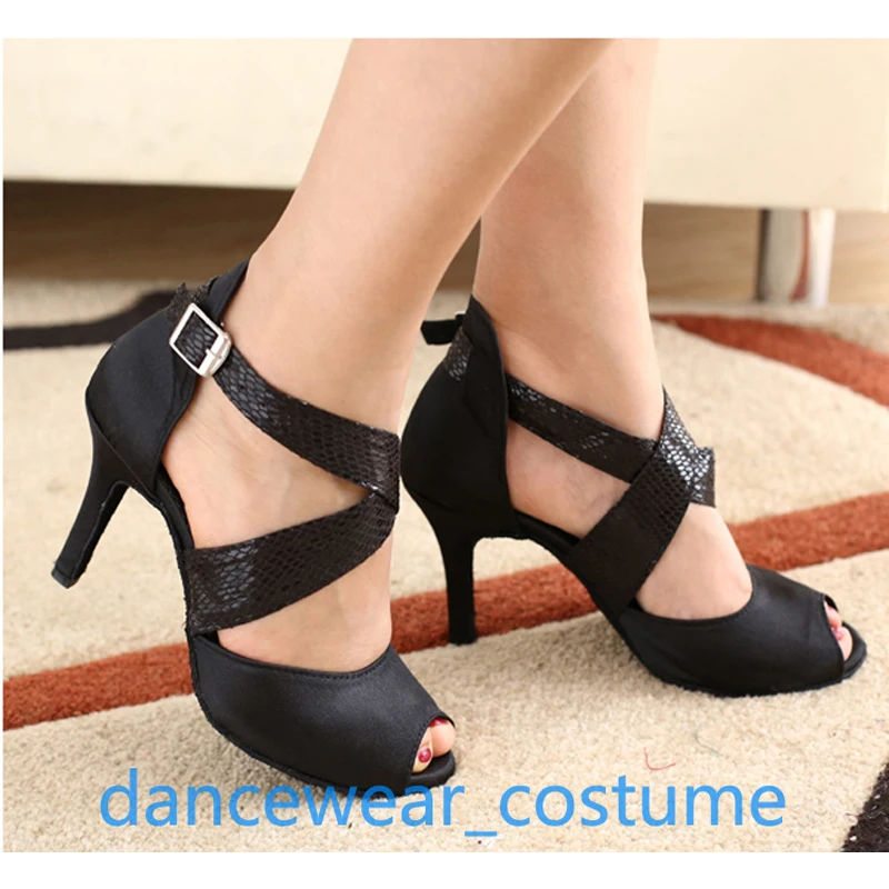 Lady High Quality Party Ballroom Latin Tango Salsa Dance Shoes Women Girls Professional Suede High Heels Sandals US5-9 2Colors