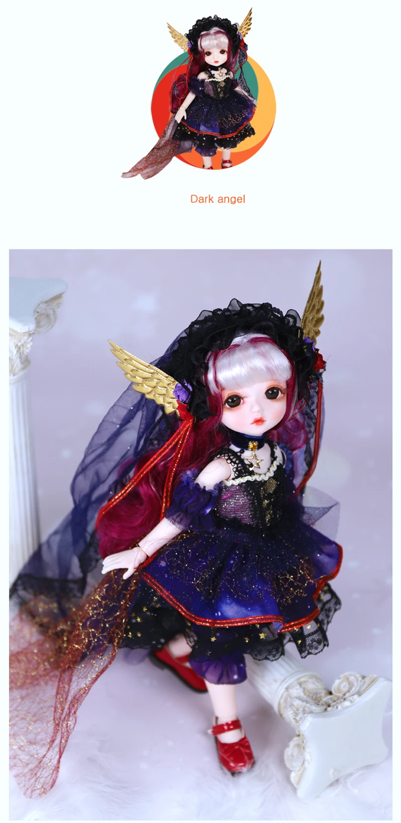 DBS DREAM FAIRY Puppe 1/6 BJD Name von Little Angel, mechanischer Gelenkkörper mit Make-up, inklusive Kopfhaut, Augen, Kleidung für Mädchen SD – Detail 27