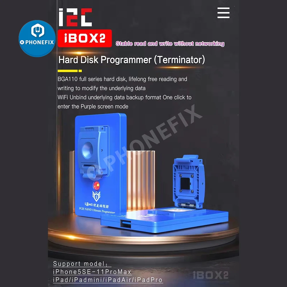 iBox 3 BGA70 BGA110 Programmer One Key Enter Purple Screen for iPhone iPxd DFU NAND Repair iBox2 NAND Programmer Tool