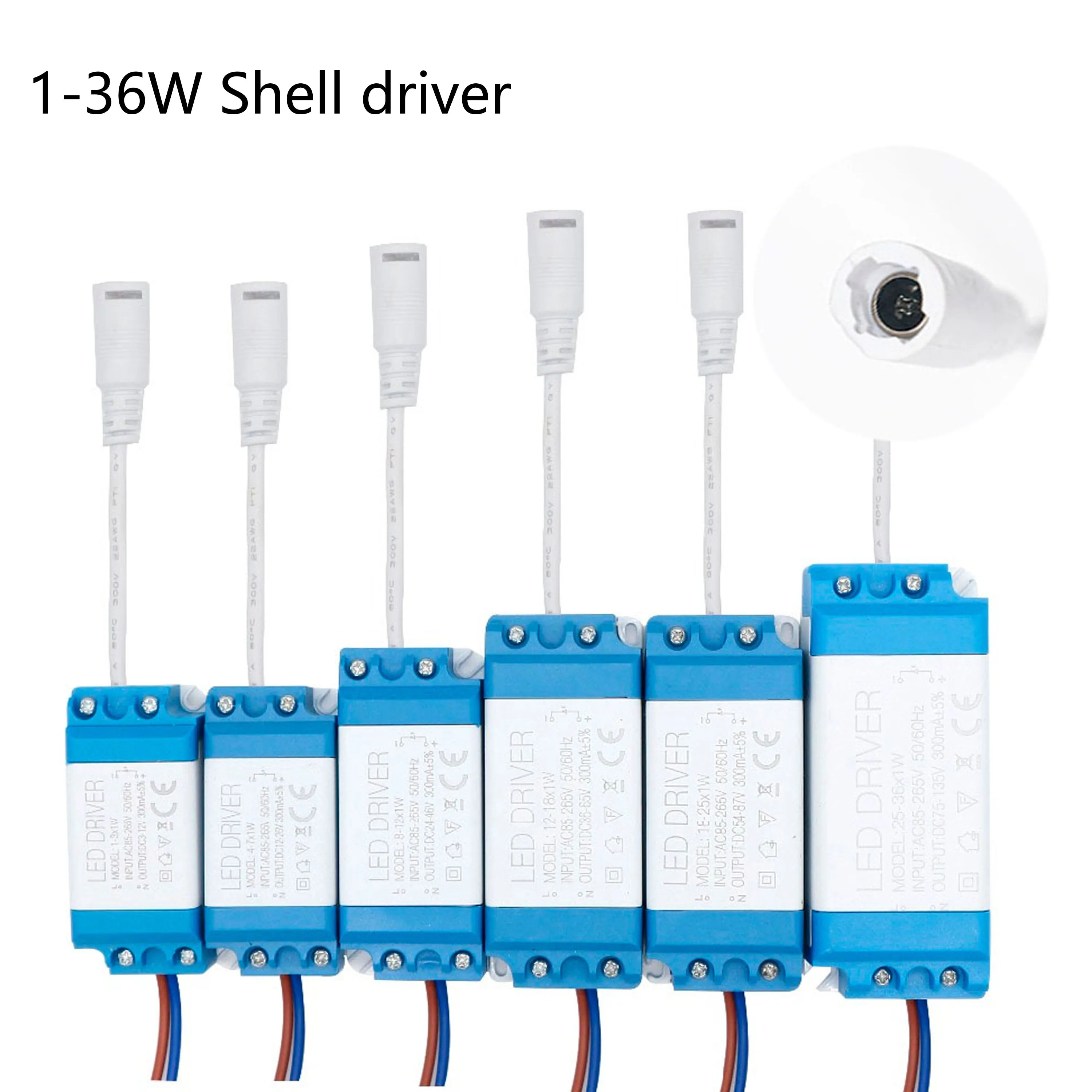 

25-36W led driver With shell Female Connector Power Supply Constant Current 300mA Lighting Transformers For LED Light strip