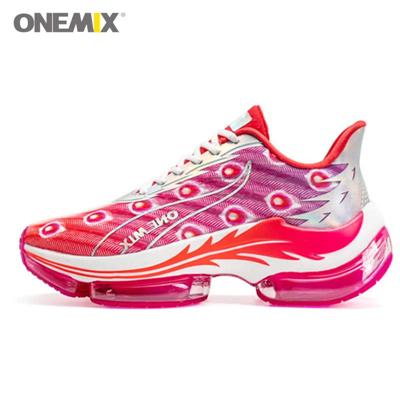 ONEMIX Pink Air Cushion Women Running Sneakers 2021 Fashion Sport Shoes Luxury Brand High Quality Professional Marathon Shoes