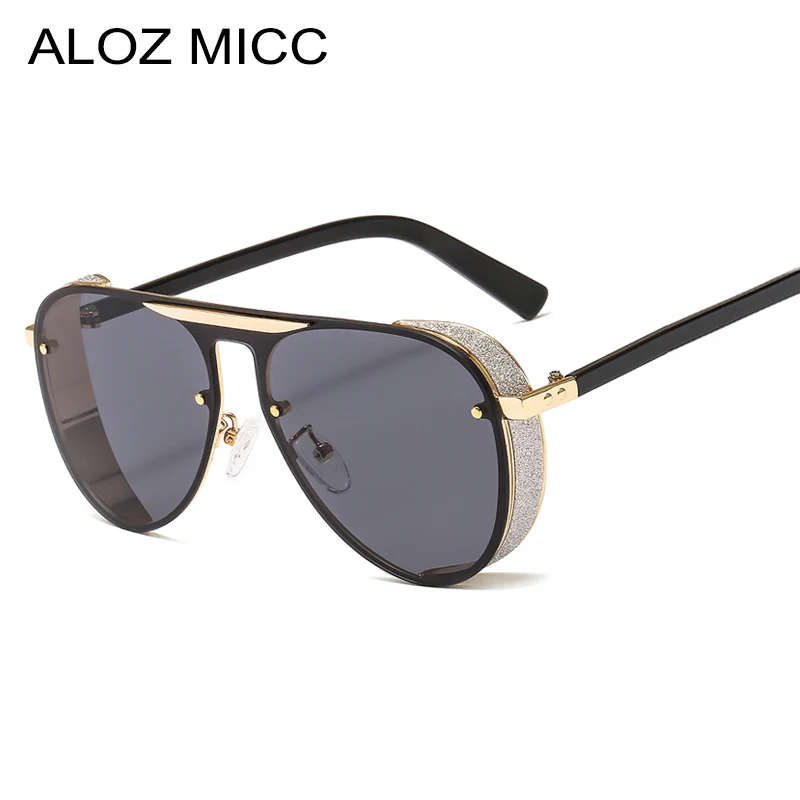 

ALOZ MICC Steampunk Sunglasses Men Brand Design 2019 New Big Box Ladies Sunglasses For Men Fashion Punk Pilot Sunglas UV400 Q703