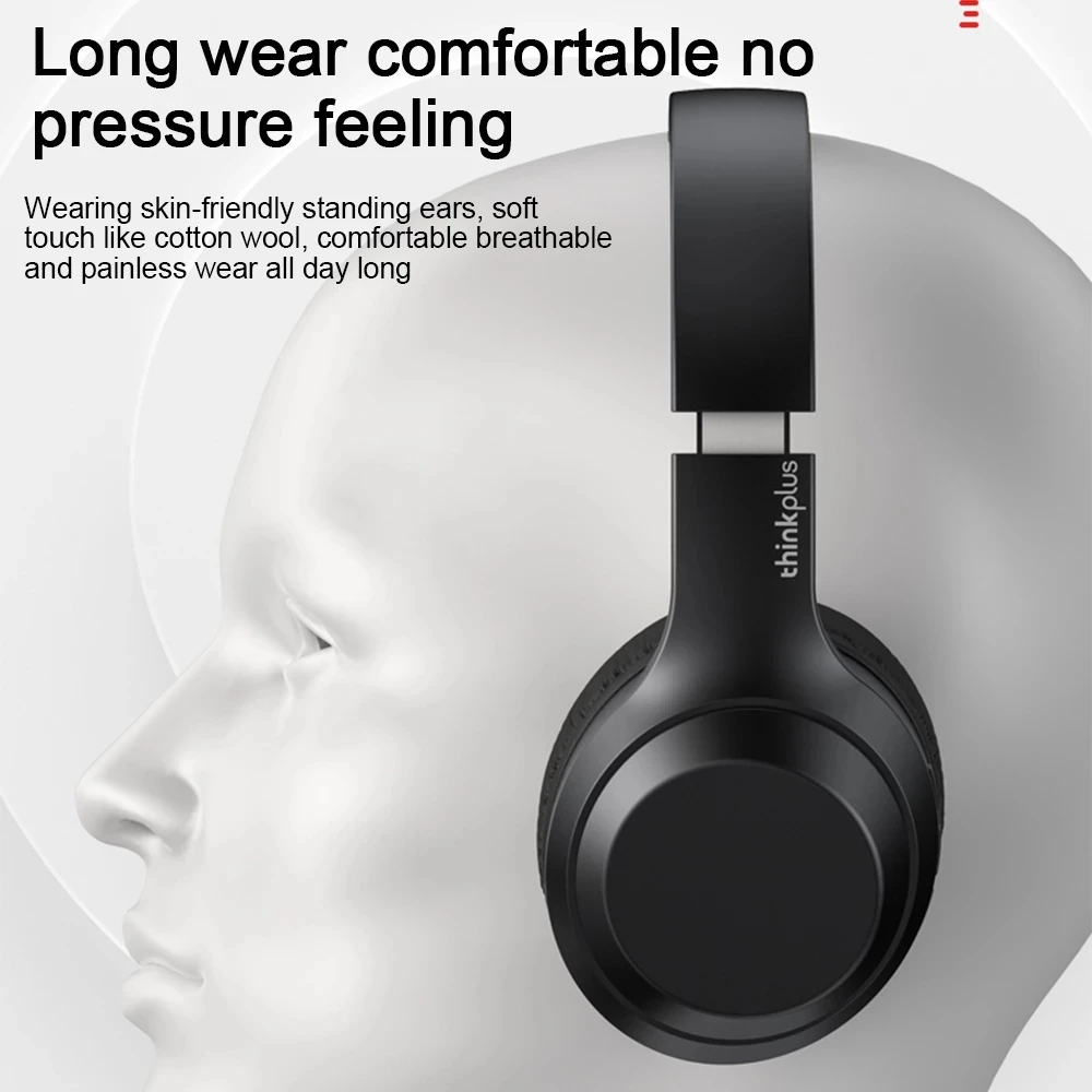 Lenovo Thinkplus TH10 TWS Headphone Stereo Bluetooth, Headset musik dengan Mic untuk ponsel iPhone Sumsamg Android IOS