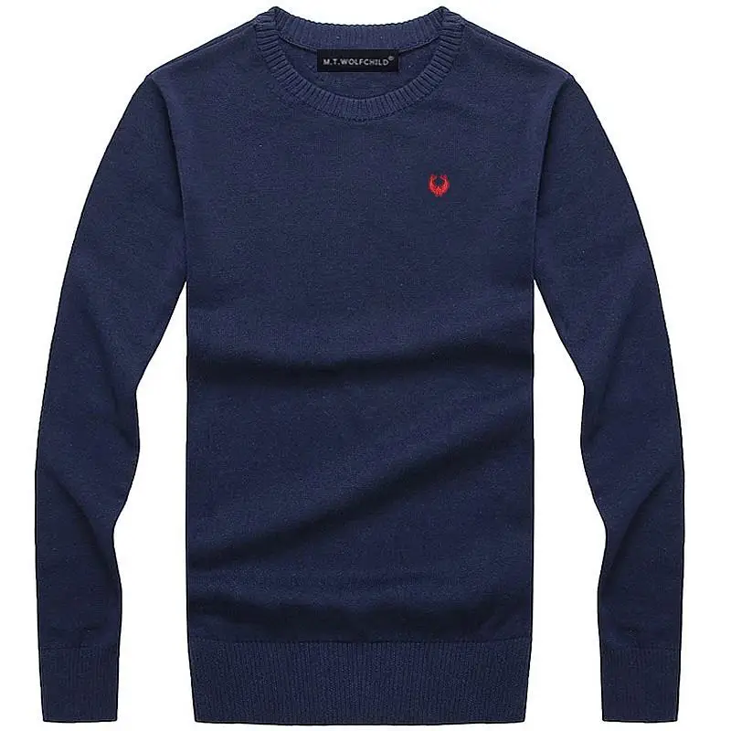 100% Cotton High Quality Spring Autumn Round-Neck Mens Sweaters Casual Pullovers Knitted Mens Sweaters Fashion Slim Men Clothing