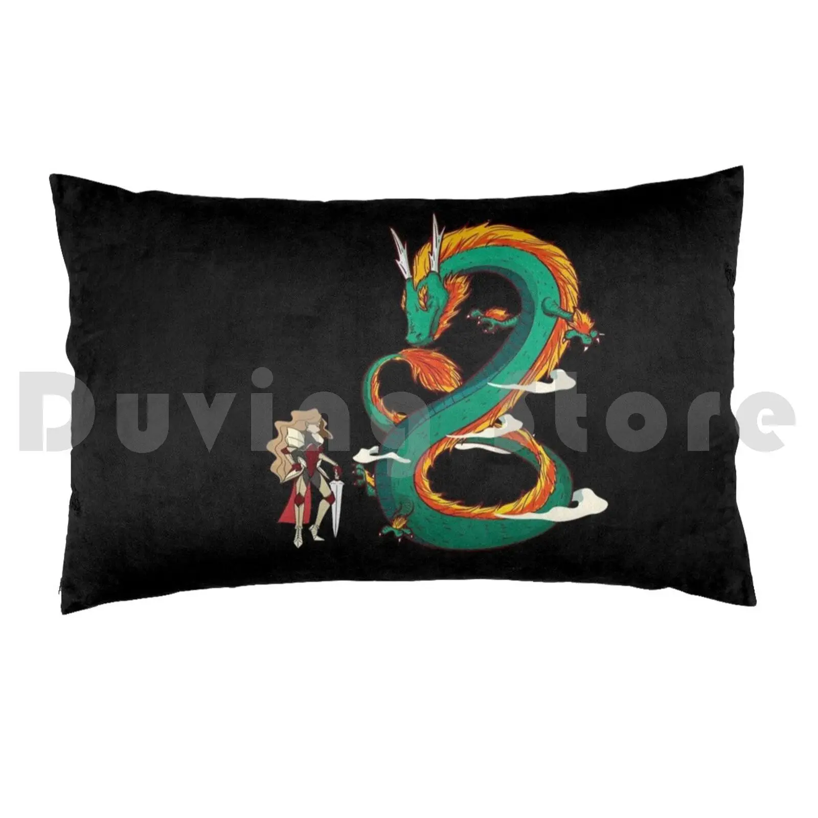 The Girl And The Dragon Pillow Case DIY 50*70 Anime Japan Movie Film Dragon Japanese Animation Anime Girl