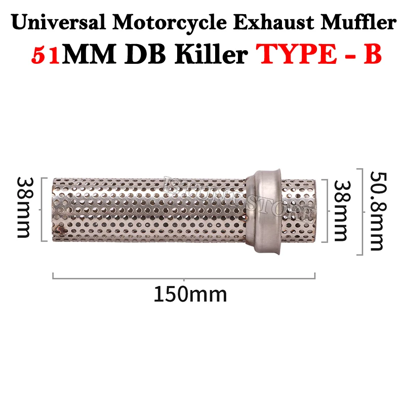 60mm 51mm DB Killer Universal Motorcycle Yoshimura Exhaust Flow Silencer Noise Sound Eliminator Moto Escape Muffler Slip On