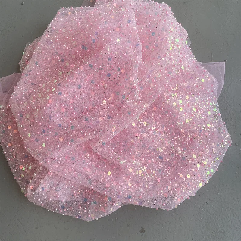 35Color .Beaded Symphony Sequins 3D Lace Fabric, Shiny Bridal Dress, Bridesmaid Dress,DIY Home Curtain,RS3455