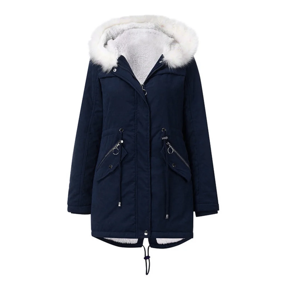 Winter Clothes Ladies Jackets Thicken Warm Fashion Plus Size Parkas Hoodies With Fur Collar  Cotton Coat Female