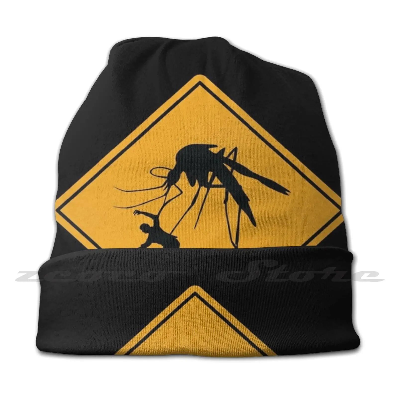 Funny Giant Mosquito I Hate Mosquitoes Design Knit Hat Elastic Soft Personalized Pattern Present Cap Mosquito Mosquito Gear