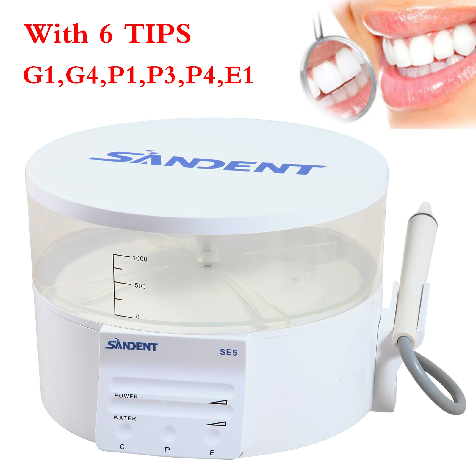 Touch Control Dental Ultrasonic Scaler Automatic Water Supply Endo Perio Scaling Electric & 6*Tips Endo Teeth Clean Fit EMS