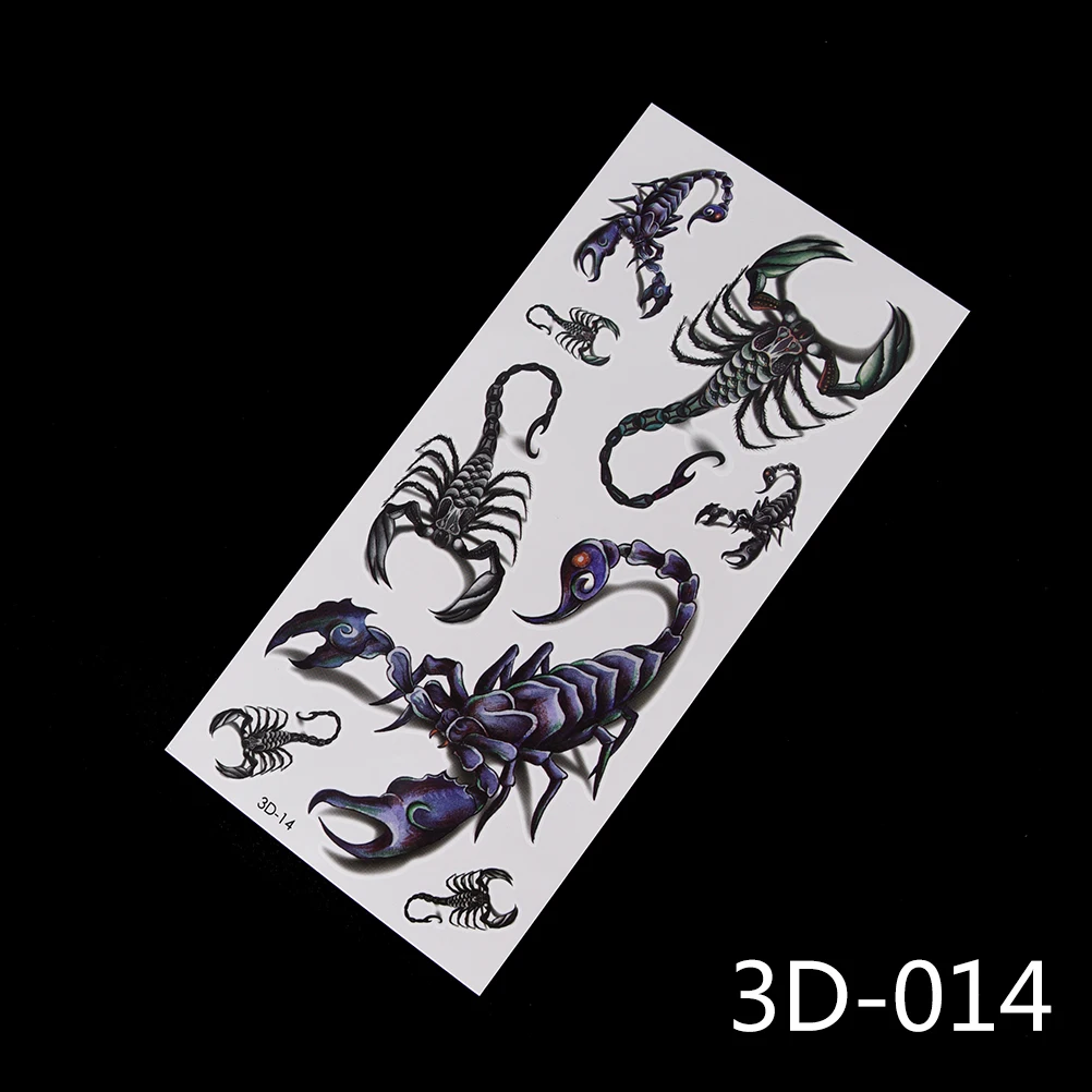 Autocollants jetables imperméables de tatouage d'insectes d'araignées de la couleur 3d grand modèle autocollant temporaire de tatouages de transfert de l'eau