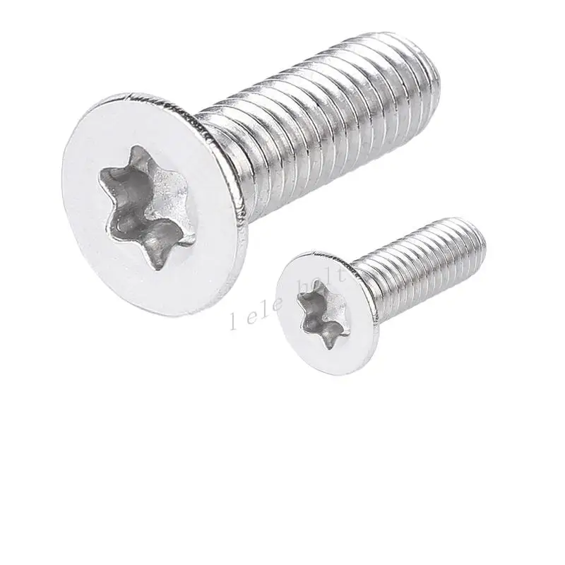 

10/50PCS M1.6 M2 M2.5 M3 M4 M5 M6 M8 304 Stainless Steel GB2673 Six-Lobe Torx Flat Countersunk Head Screw Six Lobe Bolt L=3-50mm