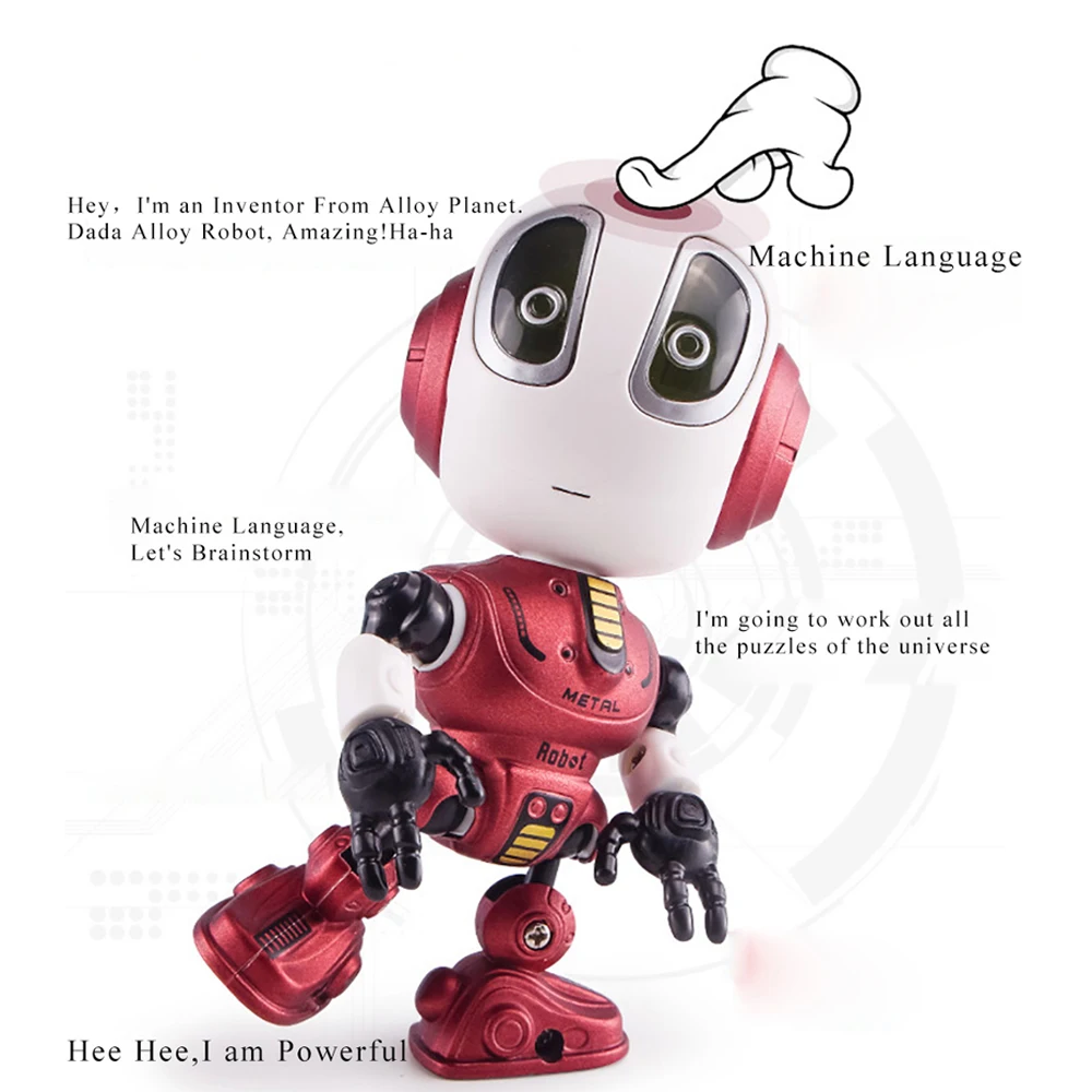 Smart Touch Sensing Talking Robot Toy Head Touch-Sensitive LED Lights Alloy Robot Toys For Kids Gift Red Green Blue Boy Toys