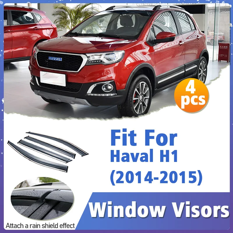 

Window Visor Guard for Haval H1 2014-2015 4pcs Vent Cover Trim Awnings Shelters Protection Sun Rain Deflector Auto Accessories