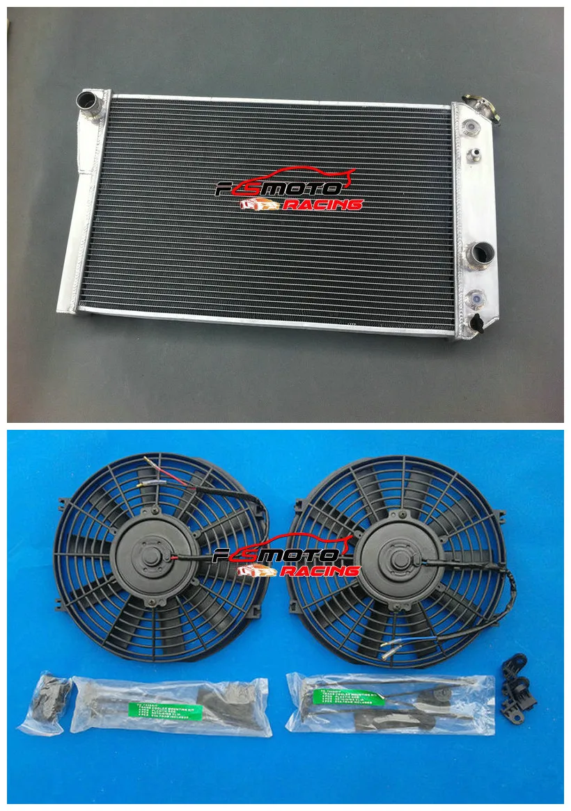 Aluminum Radiator + Fan Cooling For Chevy Corvette S10 Conversions 1984-1990 85 86 87 88 89 90