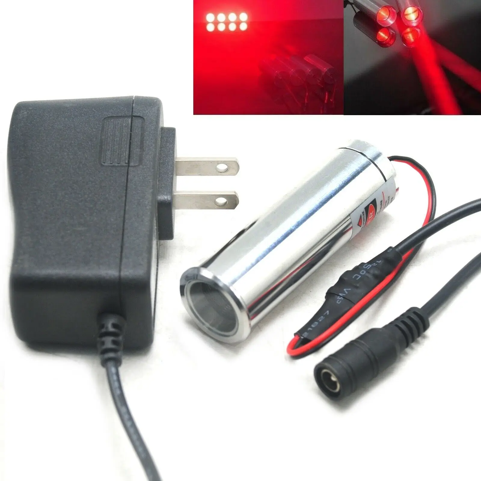 650nm 100mW Red Fat Dot Beam Laser Module with 5V Adapter Stage Bar Show Lighting