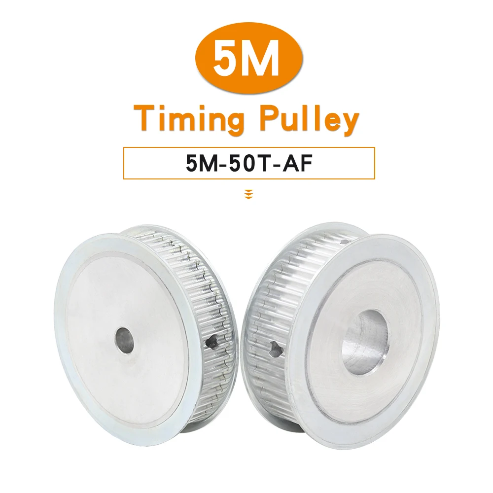 5M-50T Pulley Wheel Bore Size 8/10/12/14/15/16/17/19/20/22/25mm Alloy Belt Pulley AF Shape Match With Width 15/20 mm Timing Belt