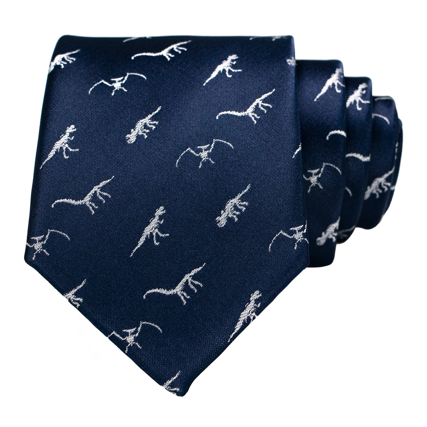 Neues Design Tierkrawatte für Männer, Seidenkrawatte mit Dinosaurier-, Schnecken-, Fuchs- und Flamingo-Motiven, Jacquard, Modisch für Party und Hochzeit, Gravata-Krawatten – Detail 3