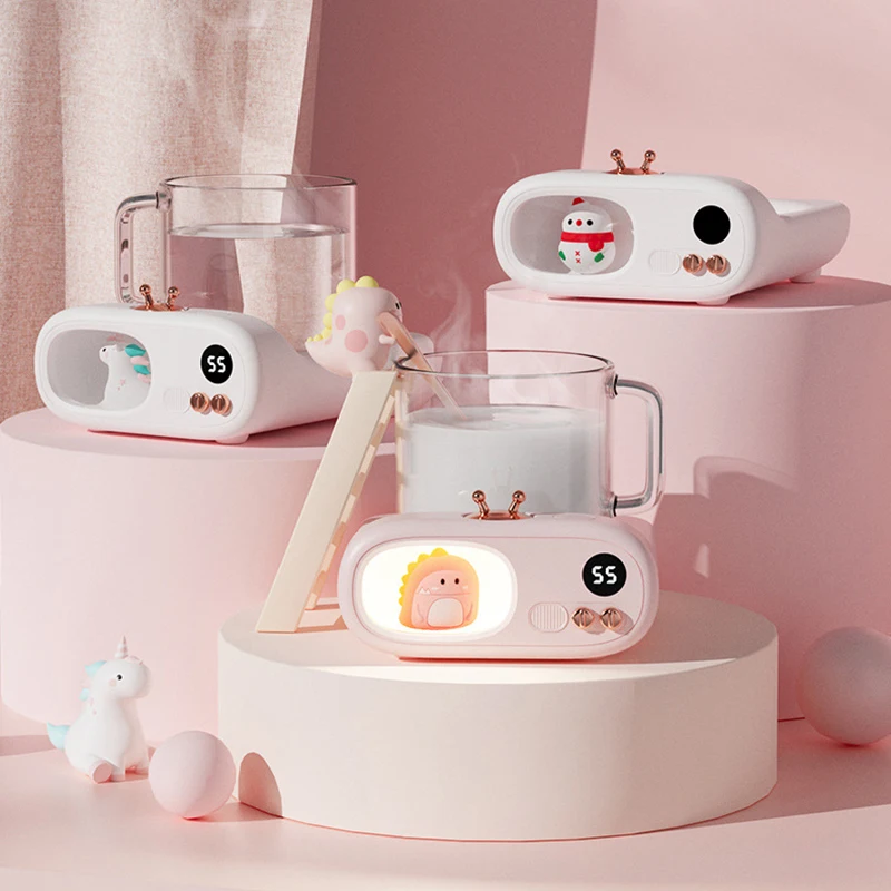 110-220V 컵 히터 커피 머그 워머, 귀여운 애완 동물 난방 코스터, 스마트 온도 조절 난방 패드, 핫 플레이트, 우유, 물, 커피 워머