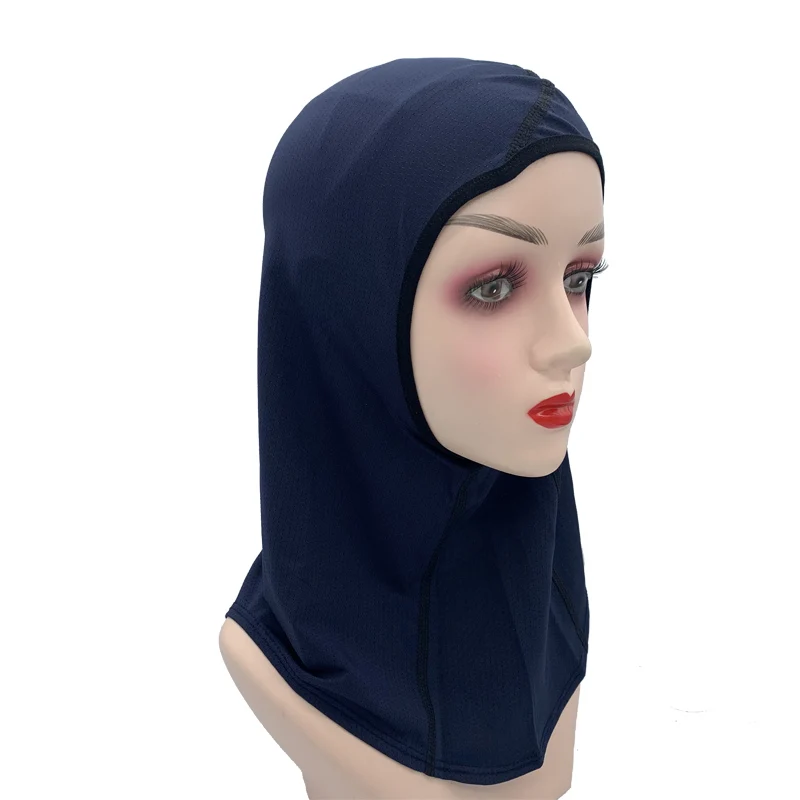 Vrouwen Sport Hijab Sjaal Een Stuk Mesh Jersey Moslim Hoofddoek Islamitische Tulband Caps Ademend Stretchy Antislip workout Hijab