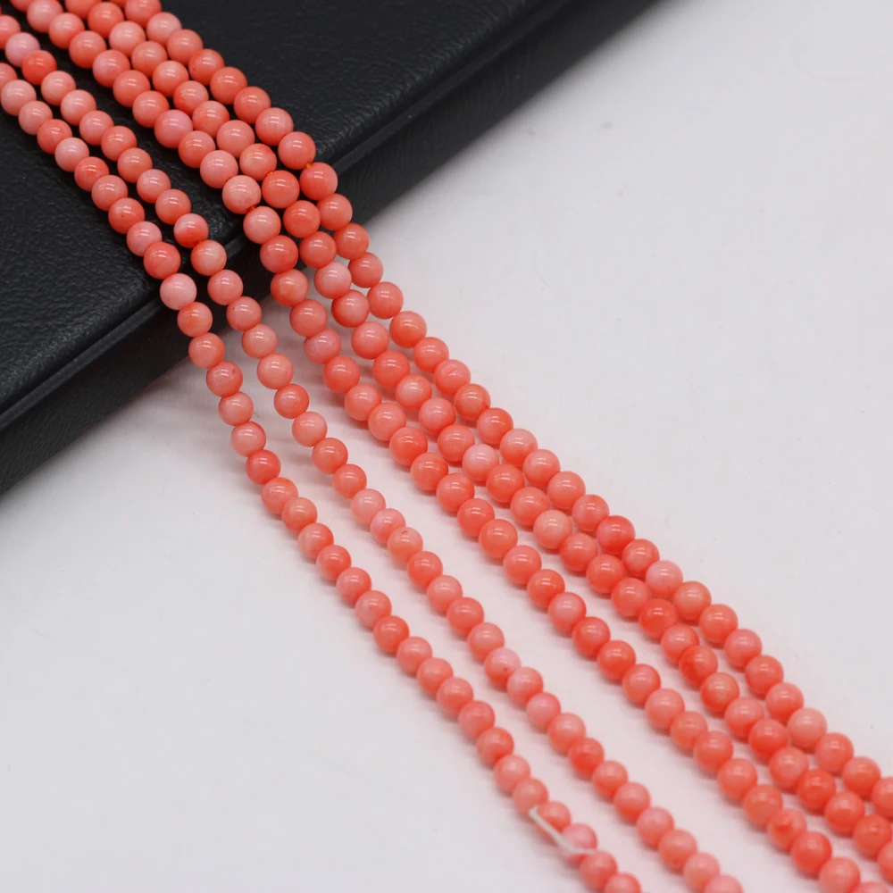 New Four Colors Round Shape Natural Coral Spacer Beads Loose Beads for Jewelry Making DIY Necklace Bracelet Earring Accessories