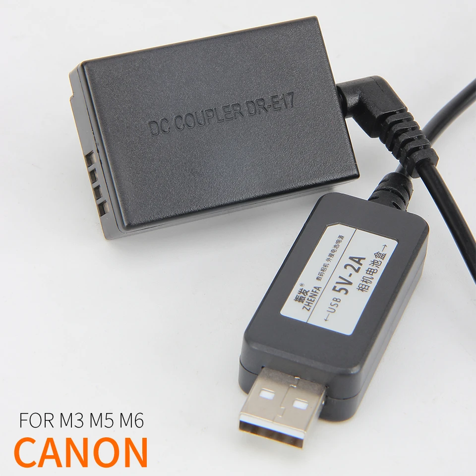5V alimentatore USB LP-E17 batteria fittizia DR-E17 adattatore di alimentazione per Canon EOS m3 M5 M6 banca di potere Mobile cavo USB + scatola batteria